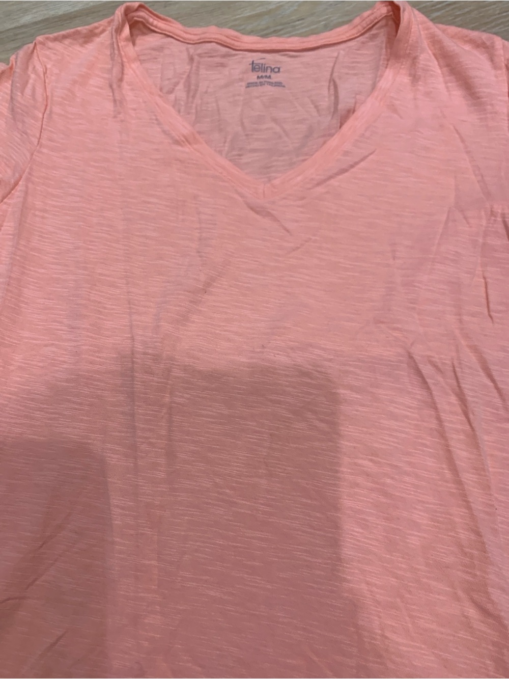 Felina Peach V-Neck Short Sleeve Tee